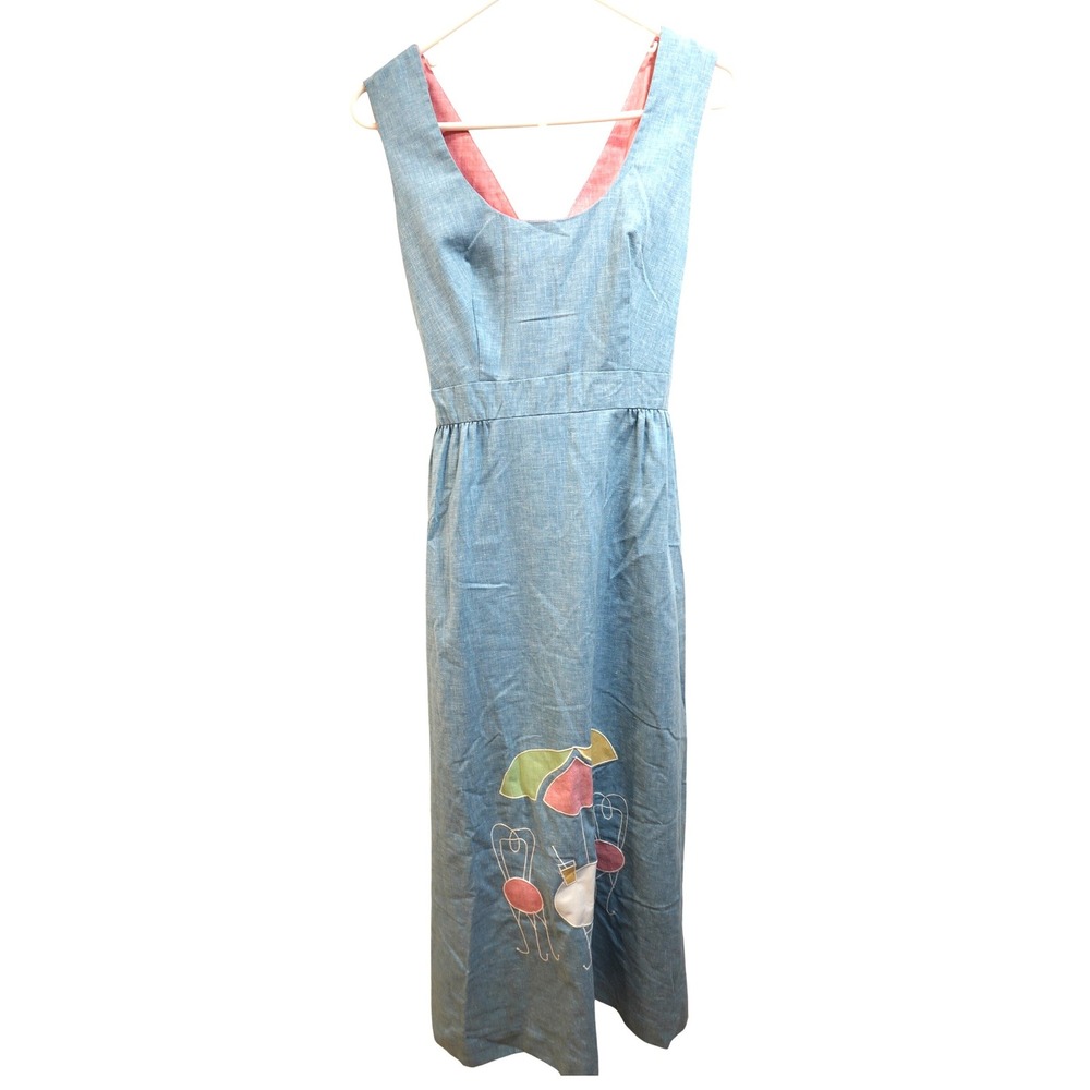 Concept 70's Swirl Dress Women's size 10 Large Maxi Wrap Ankle length Sleeveless
